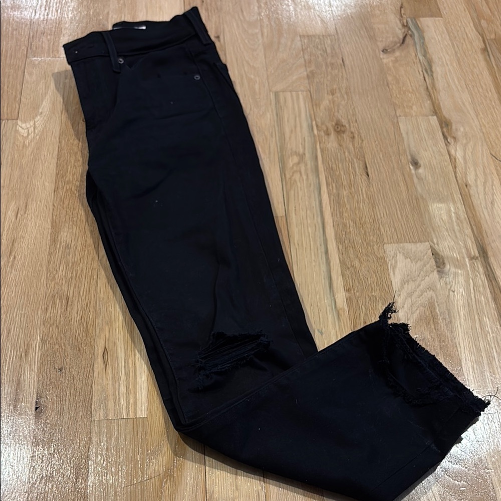 Levi’s Women’s Sleek Black High Rise Straight Crop Jeans Size 25